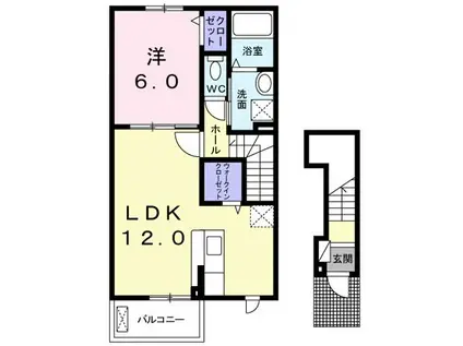 アルバーダ(1LDK/2階)の間取り写真