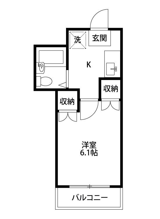 KRビル(1K/3階)の間取り写真