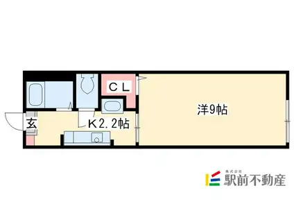 KIII(1K/1階)の間取り写真