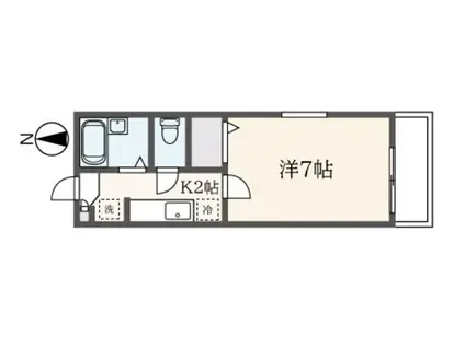 セラヴィII(1K/1階)の間取り写真