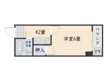 ひらたマンション(1K/4階)の間取り写真