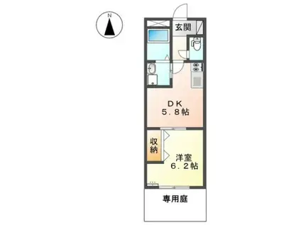 モアイーストV(1DK/1階)の間取り写真