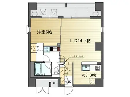 プラスヴァンドームサントル(1LDK/3階)の間取り写真