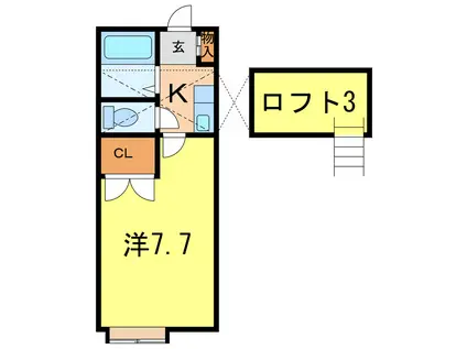シェリール・ミニB(1K/1階)の間取り写真