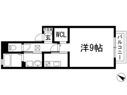 シャルマン松香園(1K/1階)の間取り写真
