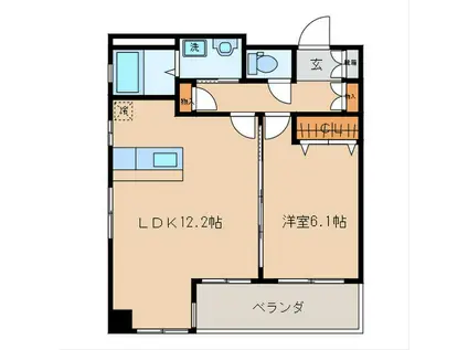 グリーンフォート三嶋(1LDK/1階)の間取り写真