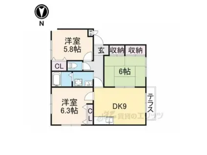 ディアコートモリオカⅠ(3LDK/2階)の間取り写真