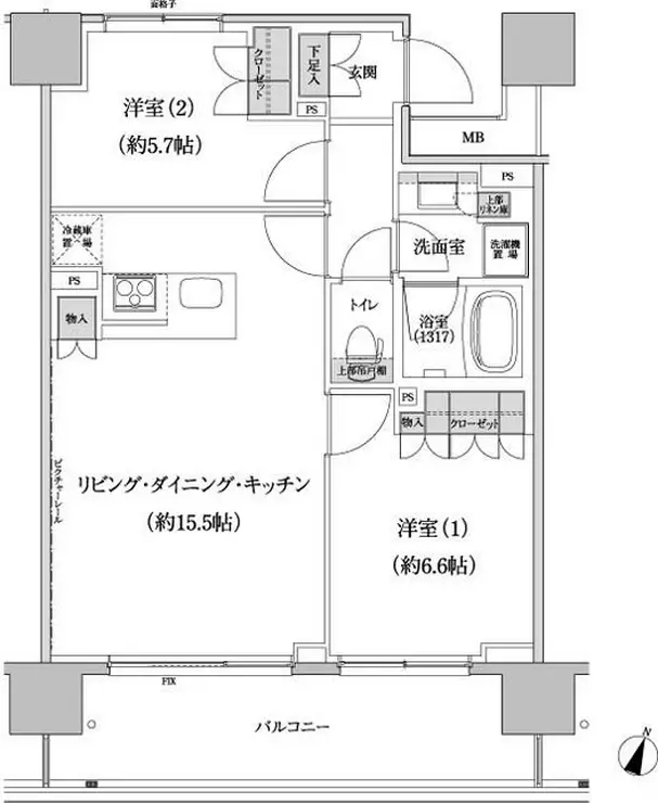 パークハビオ渋谷本町レジデンス 12階階 間取り