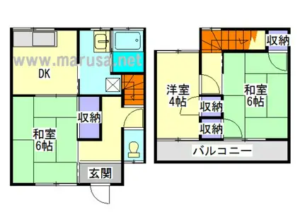 村中コーポ(3DK/1階)の間取り写真