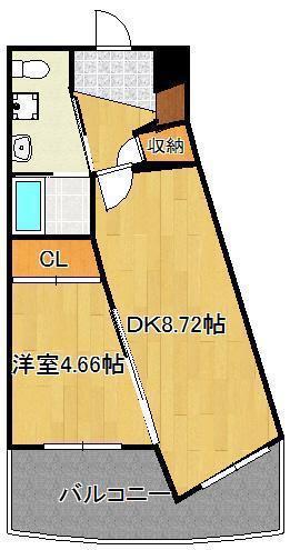 BRIS中井(1DK/2階)の間取り写真