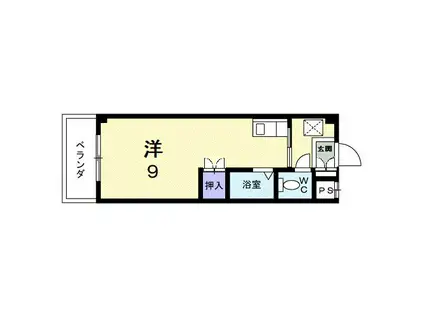 レジデンス家久(ワンルーム/4階)の間取り写真