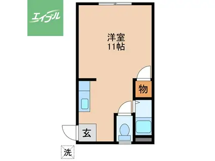 ハイツ大手NO.1(ワンルーム/1階)の間取り写真