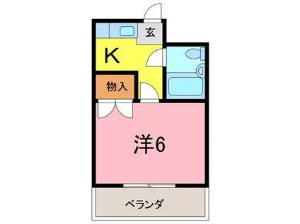 ドミール井ヶ谷(1K/2階)の間取り写真