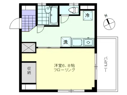 カーサ・イオキIII(1K/3階)の間取り写真