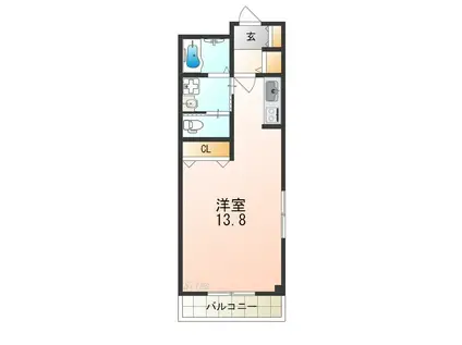 エスタイル白鷺(ワンルーム/2階)の間取り写真