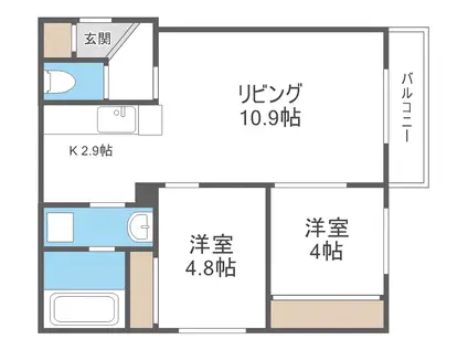 MEIJEEKAN(2LDK/2階)の間取り写真