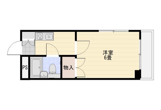 西原マンション(1K/4階)の間取り写真