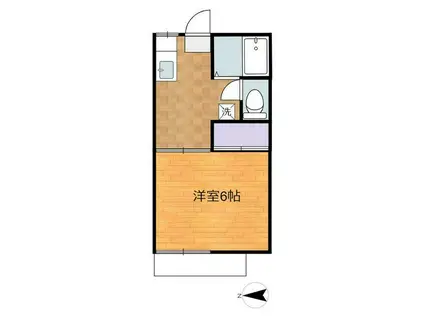 稲荷山ハイツ(1K/2階)の間取り写真