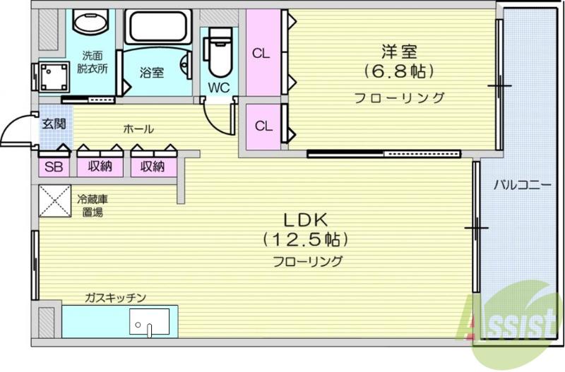 ガーデンハイツAIHARAⅢ(1LDK/3階)の間取り写真
