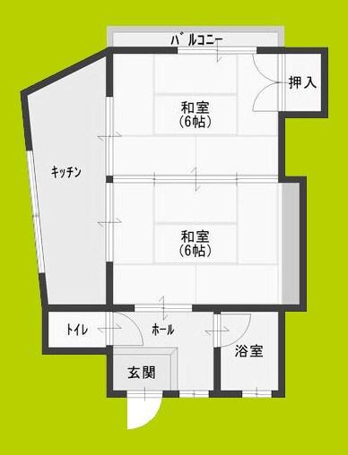 エイトビル岸里(2DK/3階)の間取り写真
