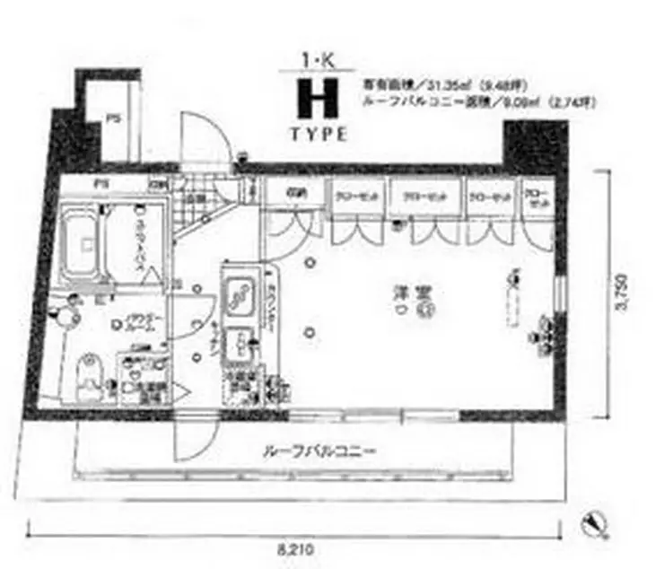 スカイコート三田慶大前壱番館 9階階 間取り