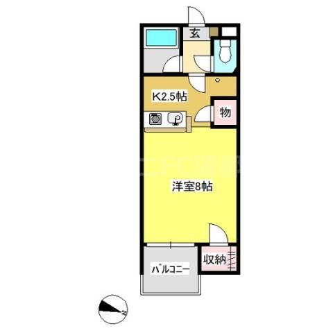 セザンヌ大塚(ワンルーム/1階)の間取り写真