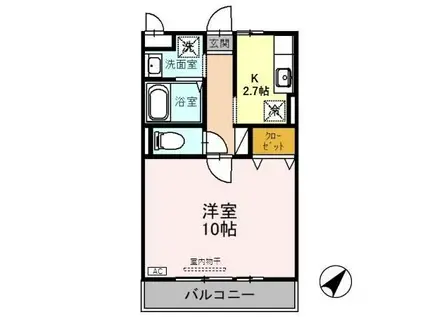 MBレジデンス(1K/2階)の間取り写真