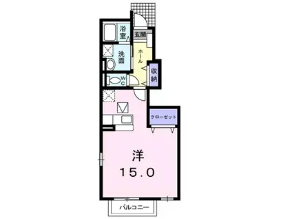 クレストール永吉(ワンルーム/1階)の間取り写真