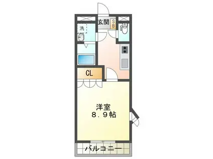 メゾン・ド・ローレライ B(1K/1階)の間取り写真