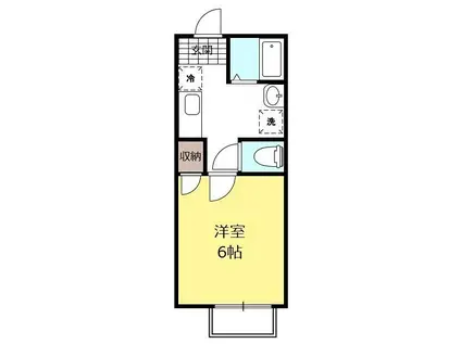 PLUME木更津(1K/2階)の間取り写真