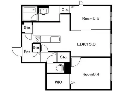 シャーメゾンステージ時津町(2LDK/2階)の間取り写真