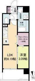 WORVE吹田江坂(1LDK/3階)の間取り写真