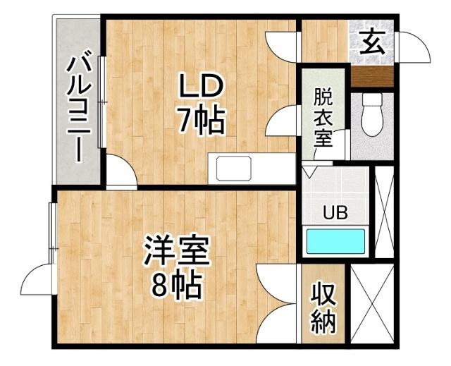 エースII(1DK/4階)の間取り写真