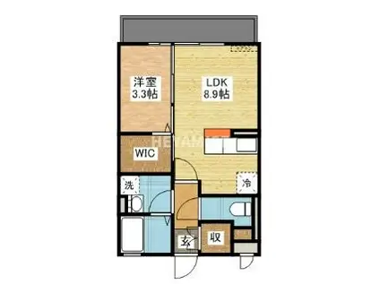 ロイヤルニュータウン(1LDK/1階)の間取り写真