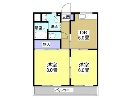 U-CREST(2DK/1階)の間取り写真