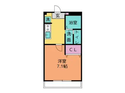 パレス花水木(1K/1階)の間取り写真