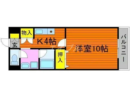 アンタレス豊成(1K/4階)の間取り写真