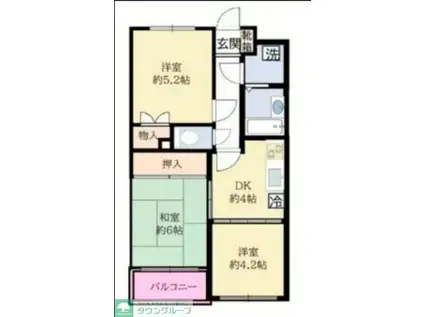 セザール清瀬(3DK/4階)の間取り写真