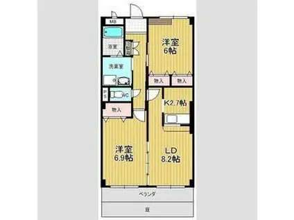 プランドール鎌倉台II(2LDK/1階)の間取り写真