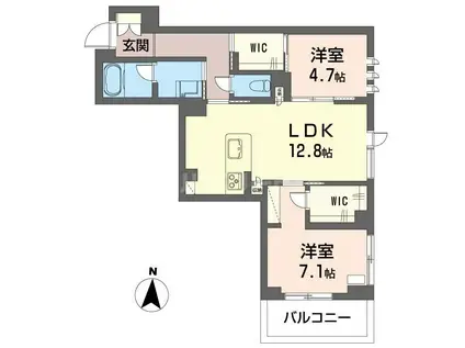 THE SENSE(2LDK/2階)の間取り写真