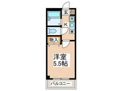 ミネックス(1K/3階)の間取り写真