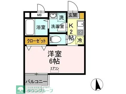 コーラルリーフ(1K/2階)の間取り写真