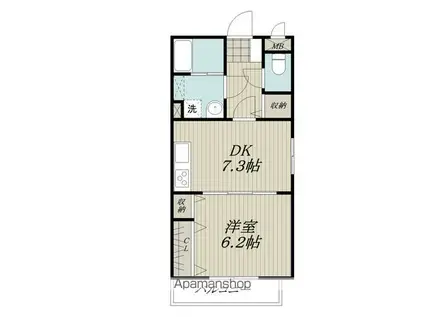 セレクトV(1DK/2階)の間取り写真