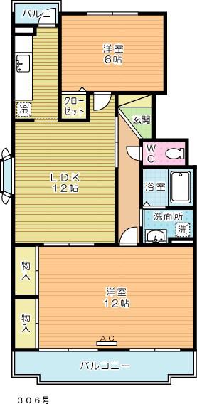 プレジデントタカヤ3(2LDK/3階)の間取り写真