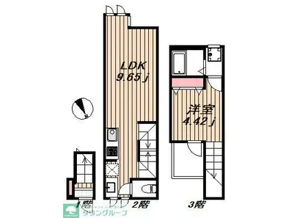 BEテラス学芸大学(1LDK/1階)の間取り写真