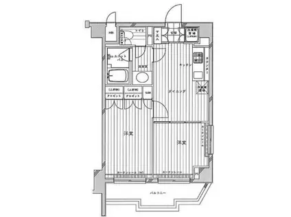 ルーブル飯田橋(2DK/4階)の間取り写真