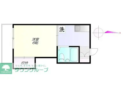 コーポタナカ(1K/2階)の間取り写真