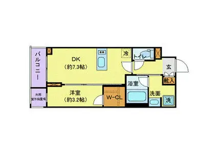 グランドコンシェルジュ六本木(1DK/14階)の間取り写真