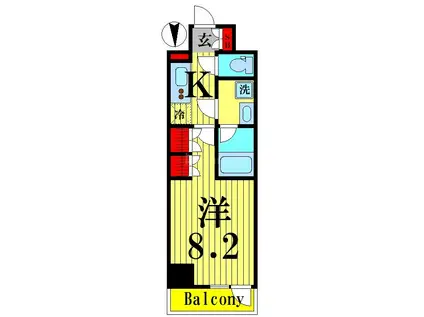 COCO-CHILL KAMEARI(1K/2階)の間取り写真