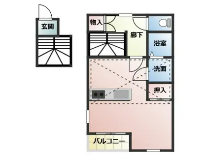 ベラ・カンパーナ(1K/2階)の間取り写真